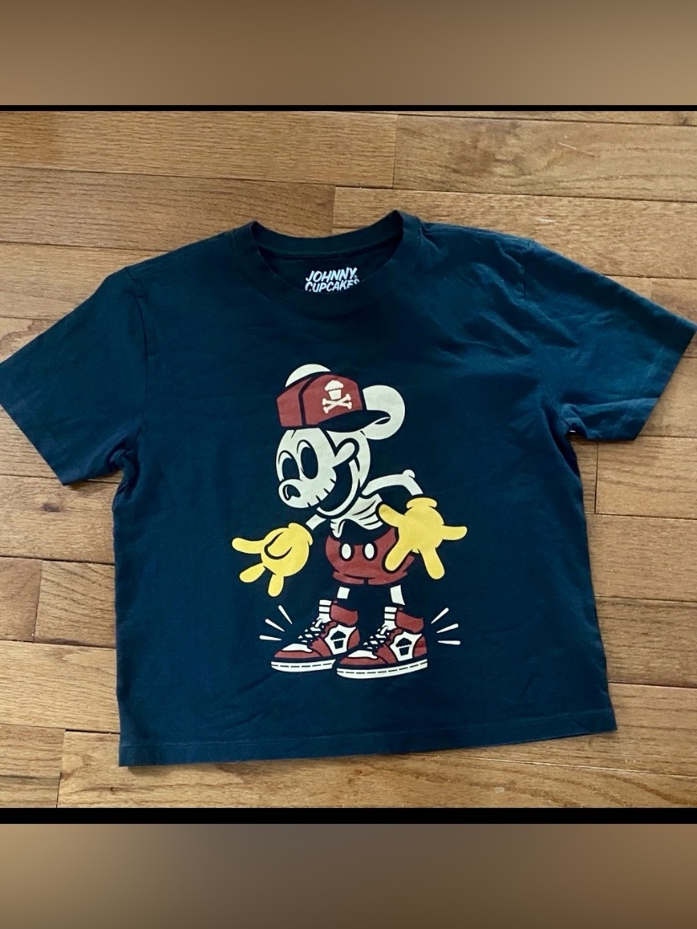 Johnny Cupcakes Skeleton Mickey Mouse Graphic Tee XS Disney Punk Goth